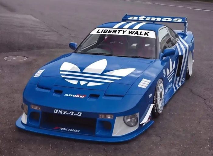 Adidas x Liberty Walk Nissan 180SX front top view
